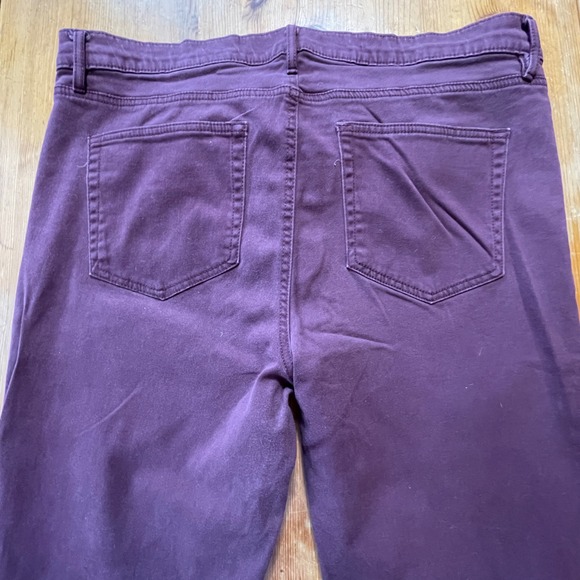 Made and Loved Loft Purple Burgundy Soft Brushed Cotton Pants Jeans Size 14 - Picture 3 of 8
